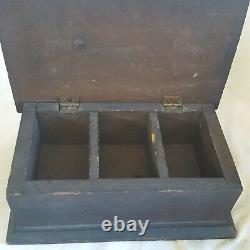 LATE 19TH TO EARLY 20TH Century RARE Sm Divided TABLE SPICE BOX PRIMITIVE