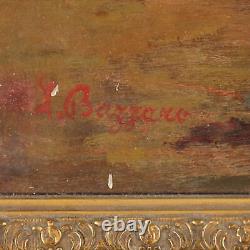L. Bazzaro Oil on Wooden Hardboard Italy XIX-XX Century