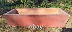 Large Early Primitive Wooden Dough Box Original Old Red Paint Square Nails