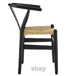 Modway Amish Mid-Century Wood Kitchen and Dining Room Chair in Black