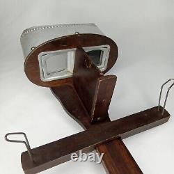 Monarch Wood & Metal Stereoscope Viewer With 63 Stereoview Cards