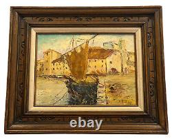 Original Oil By Alfred Hartley (British, 1855-1933) Antique Canvas Board 24x 21