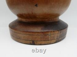 Rare EARLY 18th Century Wood Mortar & Pestle Set Antique Wooden Set