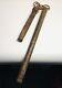 Rare Very Big 19th Century Chinese Fully Handmade Two Joint Wood Whip Weapon