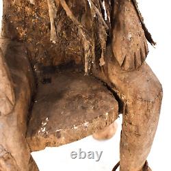 Seated Fon Fetish Wood Figure Early 20th Century Nigeria