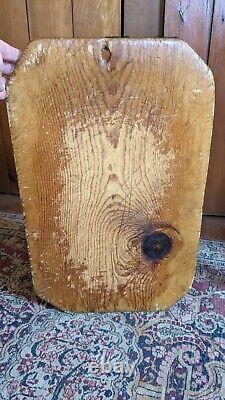 Sweet Antique Early Primitive Worn Pine Wood Cutting Board 19 Patina