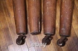 Vintage Antique Wood Butcher Block Table Legs Set of 4 Primitive Harvest Table