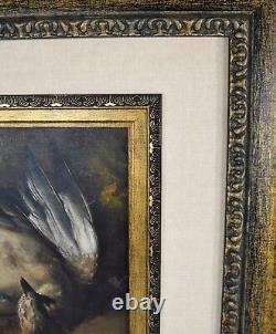 Vintage Oil On Board Painting With Wood Frame Early 20th Century