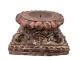 Vintage Old Antique Wooden & Iron Fine Handcrafted Design Embossed Candle Stand