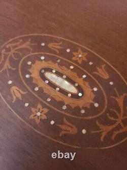 Walnut Inlay Early 20th Century Serving Tray England Antique