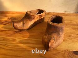 Women's boots wood late 19th century early 20th century old renovation primitive