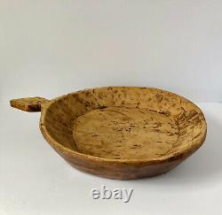 Belle bol de pâte en bois primitif du XVIIIe siècle, fait à la main et ancien