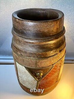 Boîte de rangement en bois primitif pour grains d'Asie du début du 20e siècle, 16x10