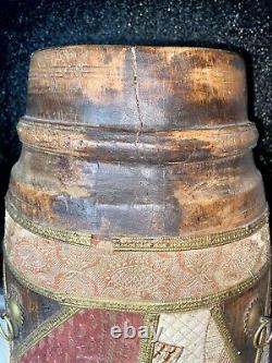 Boîte de rangement en bois primitif pour grains d'Asie du début du 20e siècle, 16x10