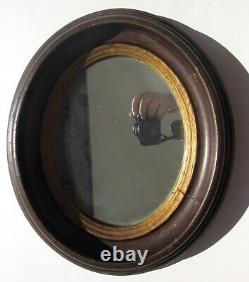 Cadre de miroir ovale en noyer américain ancien du XIXe siècle 13 x 15