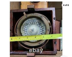 Compas en laiton maritime vintage par John Bliss & Co, New York au début du XXe siècle