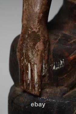 Début du 20e siècle, Figurine ancienne en bois d'homme birman