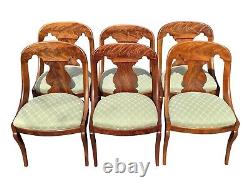 Ensemble de 6 chaises gondoles en acajou de style fédéral tardif de Boston, de la fin du 19ème siècle.