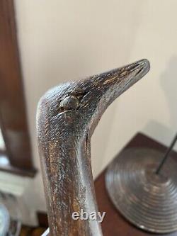 Leurre en bois d'oiseau de rivage antique Art populaire américain du début du 20e siècle Canard Oiseau