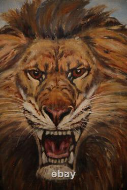 Lion africain Peinture d'animaux américains modernes du début du 20e siècle