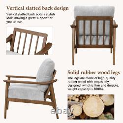 Mangez 3.17 Chaise moderne du milieu du siècle avec cadre en bois massif et accoudoirs