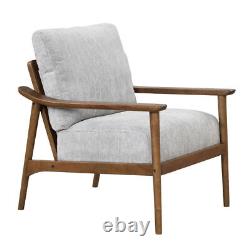 Mangez 3.17 Chaise moderne du milieu du siècle avec cadre en bois massif et accoudoirs