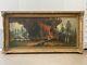 Peinture à L'huile De Paysage D'arbre D'incendie De Forêt En Plein Air Ancienne Et Inhabituelle, Années 1910