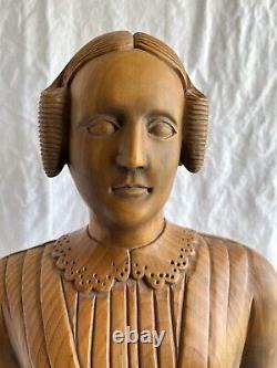 Sculpture en buste en bois sculpté par Asa Ames, art primitif américain vers 1900