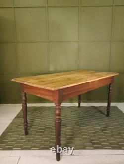 Table de salle à manger en bois de sapin, début du 20e siècle, 5 pièces