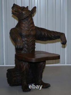 Très rare paire de fauteuils en bois d'ours de la Forêt-Noire d'origine du début du XXe siècle